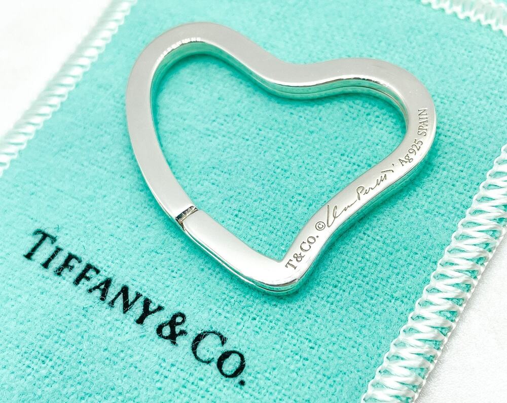 Tiffany & Co. Elsa Peretti Open Heart Key Ring Sterling Silver